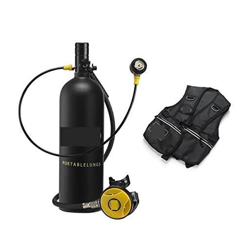 HTQFDC Tauchflasche 2L Tauch-Rebreather-Tauchausrüstung Tragbares, sanfteres Atmen (Farbe: Blackhead in Black Bottle, Größe: 2XL) von HTQFDC
