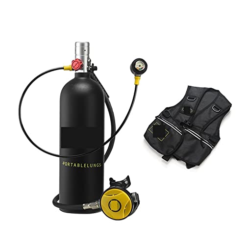 HTQFDC Tauchflasche 2L Tauch-Rebreather-Tauchausrüstung Tragbares, sanfteres Atmen (Farbe: Silverhead in Black Bottle, Größe: 2XL) von HTQFDC