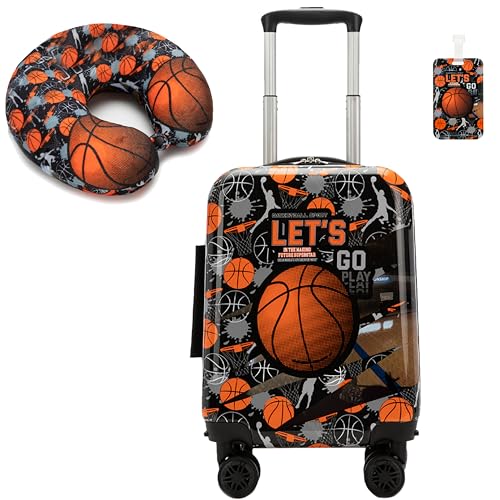 HTgroce 2tlg Kinderkoffer Set, Kinder Reisekoffer mit Nackenkissen & Kofferanhänger, Kinder Koffer Trolley Hartschalenkoffer für Jungen HTgroce 2tlg Kinderkoffer Set, Kinder Reisekoffer mit Nackenkissen & Kofferanhänger, Kinder Koffer Trolley Hartschalenkoffer für Jungen von HTgroce
