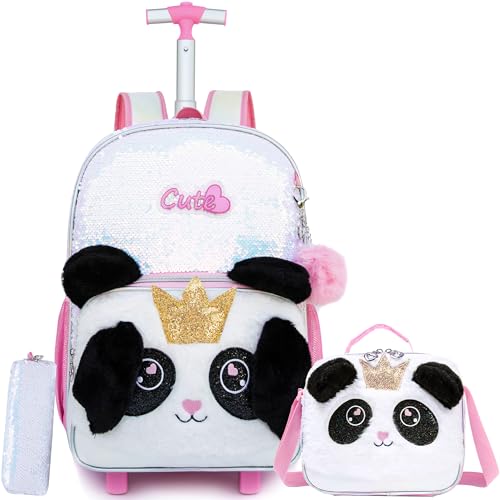 HTgroce 3pcs Set Kinder Trolley Rucksack Panda Schultasche Schulranzen Mädchen schultrolleys Schulrucksack Kinderkoffer Rolling Backpack Reisegepäck 6 Jahre HTgroce 3pcs Set Kinder Trolley Rucksack Panda Schultasche Schulranzen Mädchen schultrolleys Schulrucksack Kinderkoffer Rolling Backpack Reisegepäck 6 Jahre von HTgroce