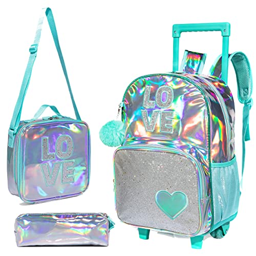 HTgroce Grün Trolley Rucksack Schulrucksack Kinder Multifunktionaler schultrolley Schultaschen Koffer Reise Schule Rucksack Für und Mädchen von HTgroce