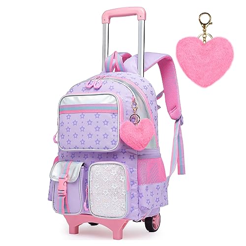 HTgroce Kinder Trolley Rucksack Schultasche Schulranzen Mädchen schultrolleys Schulrucksack Kinderkoffer Rolling Reisegepäck Mehrfachtaschen HTgroce Kinder Trolley Rucksack Schultasche Schulranzen Mädchen schultrolleys Schulrucksack Kinderkoffer Rolling Reisegepäck Mehrfachtaschen von HTgroce