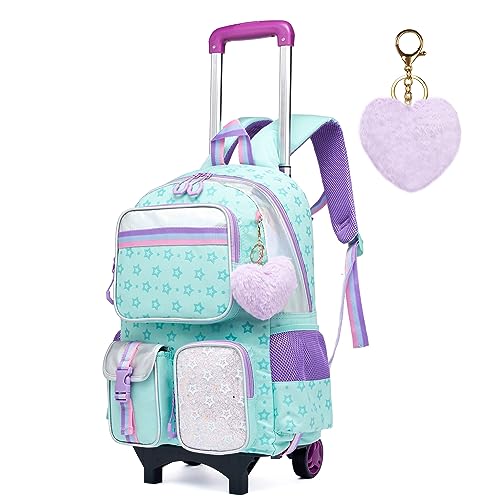 HTgroce Kinder Trolley Rucksack Schultasche Schulranzen Mädchen schultrolleys Schulrucksack Kinderkoffer Rolling Reisegepäck Mehrfachtaschen HTgroce Kinder Trolley Rucksack Schultasche Schulranzen Mädchen schultrolleys Schulrucksack Kinderkoffer Rolling Reisegepäck Mehrfachtaschen von HTgroce