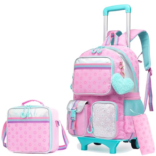 HTgroce Kinder Trolley Rucksack Schultasche Schulranzen Mädchen schultrolleys Schulrucksack Kinderkoffer Rolling Reisegepäck HTgroce Kinder Trolley Rucksack Schultasche Schulranzen Mädchen schultrolleys Schulrucksack Kinderkoffer Rolling Reisegepäck von HTgroce