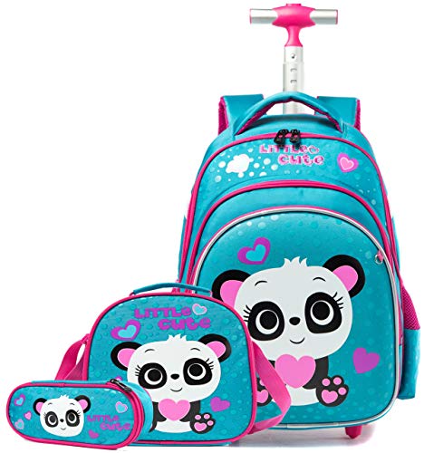 HTgroce Panda Schulranzen Rucksack Trolley mit 2 Rollen für Kinder Mädchen Junge,Nylon,Kinder Schultrolley Geeignet für Schule und Reise,Mit Essensbeutel und Federmäppchen HTgroce Panda Schulranzen Rucksack Trolley mit 2 Rollen für Kinder Mädchen Junge,Nylon,Kinder Schultrolley Geeignet für Schule und Reise,Mit Essensbeutel und Federmäppchen von HTgroce