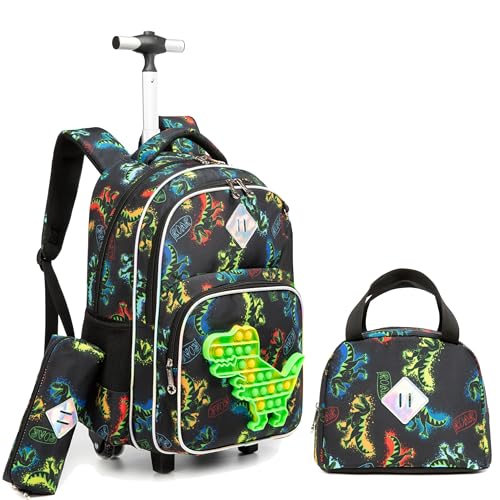 HTgroce Pop it Trolley Rucksack Kinder, Dinosaurier Kinder Trolley Schultasche mit Rollen Rucksack Schultrolley Rucksäcke Kinder Schulrucksack Schulranzen mit Rollen Schultasche HTgroce Pop it Trolley Rucksack Kinder, Dinosaurier Kinder Trolley Schultasche mit Rollen Rucksack Schultrolley Rucksäcke Kinder Schulrucksack Schulranzen mit Rollen Schultasche von HTgroce