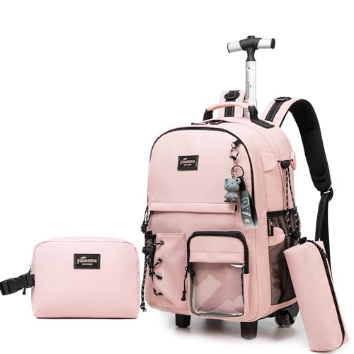 HTgroce Schulranzen Mit Rollen, Schulranzen Trolley Mädchen School Bag Trolley Kinder Trolley Mädchen HTgroce Schulranzen Mit Rollen, Schulranzen Trolley Mädchen School Bag Trolley Kinder Trolley Mädchen von HTgroce