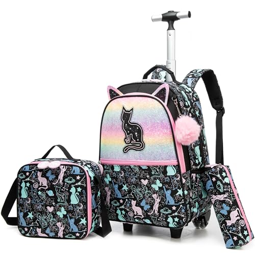 HTgroce Schulranzen Mit Rollen 1 klasse, Rucksack Mit Rollen, Trolley Rucksack, Kinder Trolley Schultasche mit Rollen Rucksack Schultrolley Rucksäcke Kinder Schulrucksack School Bag Trolley von HTgroce