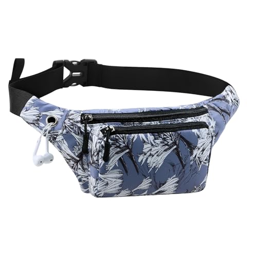 HUA ANGEL Crossbody-Bauchtasche für Damen und Herren, modische Hüfttasche, Umhängetasche, Gürteltasche, Handy-Tasche für Sport, Reisen, F-White Leaf, Einheitsgröße von HUA ANGEL