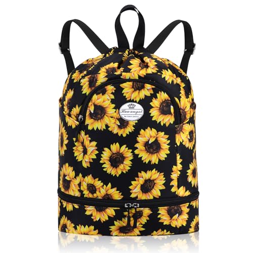 HUA ANGEL Leichter Rucksack Mit Kordelzug Sportrucksack Damen Mit Schuhfach Und Nassfach Wasserdichter Beutel Mit Kordelzug Für Reise Schwimm Training Beach Yoga Basketball FußBall HUA ANGEL Leichter Rucksack Mit Kordelzug Sportrucksack Damen Mit Schuhfach Und Nassfach Wasserdichter Beutel Mit Kordelzug Für Reise Schwimm Training Beach Yoga Basketball FußBall von HUA ANGEL