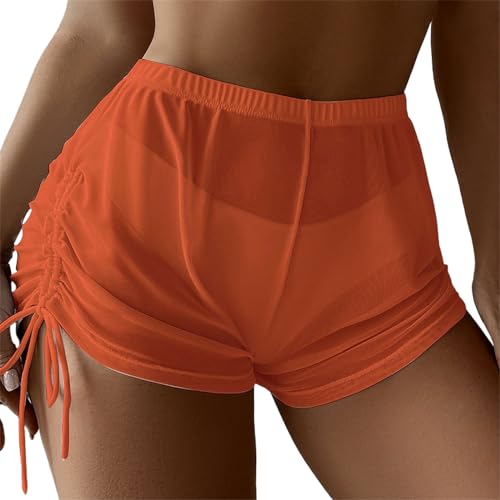 HUAJINGKEJI Damen-Bikini, hohe Taille, Kordelzug, Badehose, einfarbig, Badehose, Bikinis, Strandkleidung von HUAJINGKEJI