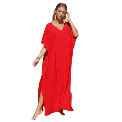 HUAJINGKEJI Damen-Strandkleid, volle Länge, Strandkleid, locker, lässig, Kaftan-Kleid, Coverup für Damen von HUAJINGKEJI