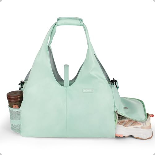 HUALIANG Sporttasche Damen, 25L Yogatasche Groß Reisetasche mit Schuhfach, Tragetasche Herren Sport Gym Yoga Bag für Yogamatten, Schwimmtasche für Gym Yoga Sauna Shopping Grün HUALIANG Sporttasche Damen, 25L Yogatasche Groß Reisetasche mit Schuhfach, Tragetasche Herren Sport Gym Yoga Bag für Yogamatten, Schwimmtasche für Gym Yoga Sauna Shopping Grün von HUALIANG