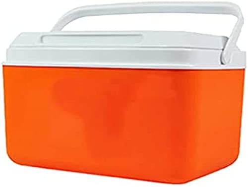 5L-12L Kommerzieller Eiskübel Tragbarer Mini-Kühlschrank-Kühlerwärmer, Außenkühlbox, Camping-Eisbox mit großer Kapazität für Home-Office-Auto,Orange,8L von HUANGEDQ