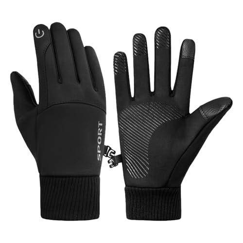 HUANGENG 2 x warm gefütterte Fahrradhandschuhe, Touchscreens, Winter, Radfahren, bequeme Fäustlinge für Outdoor-Liebhaber von HUANGENG