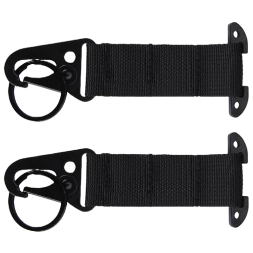 HUANGENG Nylon-Gurtband-Schnallen, Gurtclip, Rucksäcke, Klebeband, Schlüsselanhänger, zum Aufhängen, Gürtel-Schlüsselanhänger, Halter für Outdoor-Camping, 2 Stück von HUANGENG