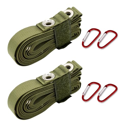 HUANGING 2 x Nylon-Verlängerungsschnur, Seil, Camping, Zelt, Baldachin, Verlängerungsgürtel, Umhängeband, Kleiderbügel mit 2 Karabinern, Outdoor-Wäscheleine von HUANGING