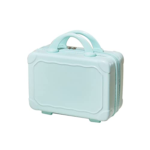 HUANIZI 35,6 cm ABS-Kosmetiktasche, tragbar, Reise-Make-up-Koffer, dekorative Handgepäck-Tragetasche für Frauen und Mädchen, Blau, AS THE PIC SHOW von HUANIZI