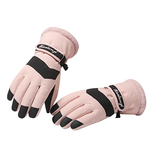 HUANIZI Anti-Rutsch-Skihandschuhe, wasserdicht, Vollfinger-Handschuhe, mit Fleece gefüttert, Handschuh für Motorrad, Autofahren, Winterhandschuh von HUANIZI