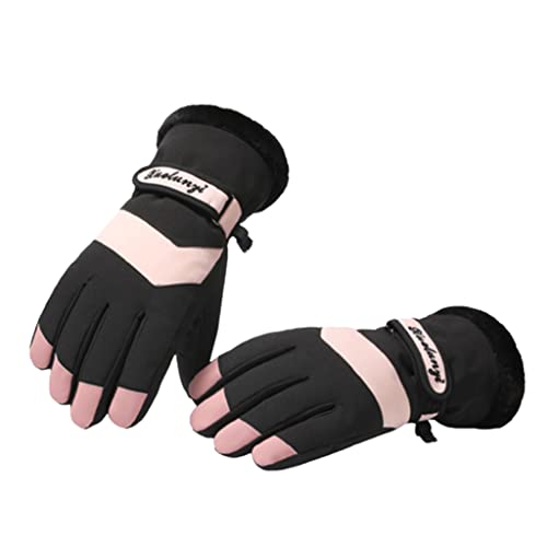 HUANIZI Anti-Rutsch-Skihandschuhe, wasserdicht, Vollfinger-Handschuhe, mit Fleece gefüttert, Handschuh für Motorrad, Autofahren, Winterhandschuh von HUANIZI