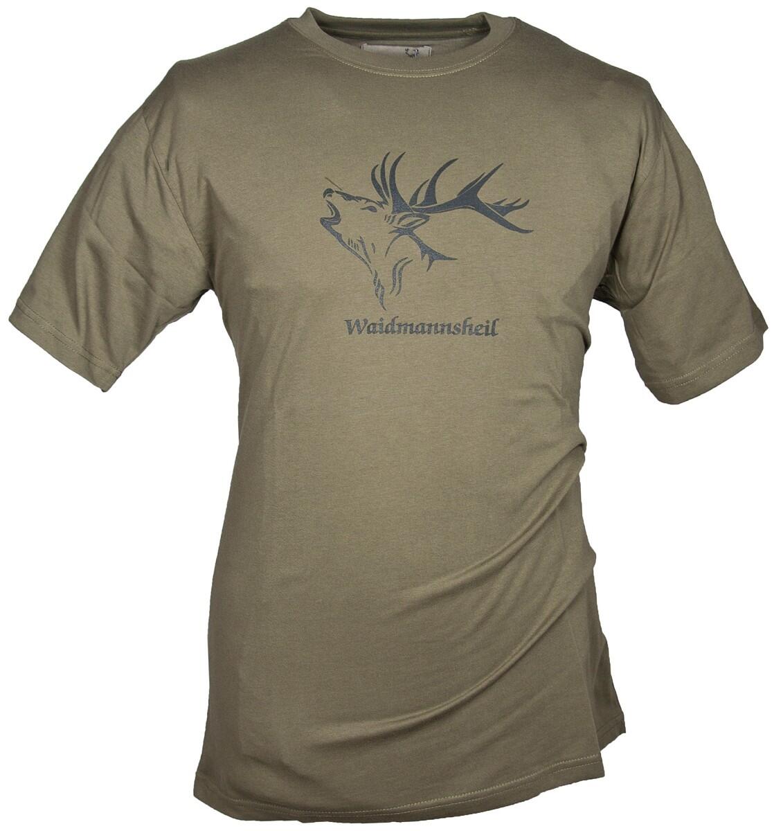 Hubertus Jagd-T-Shirt Herren mit Motiv "Hirsch" und Schriftzug "Waidmannsheil" von HUBERTUS