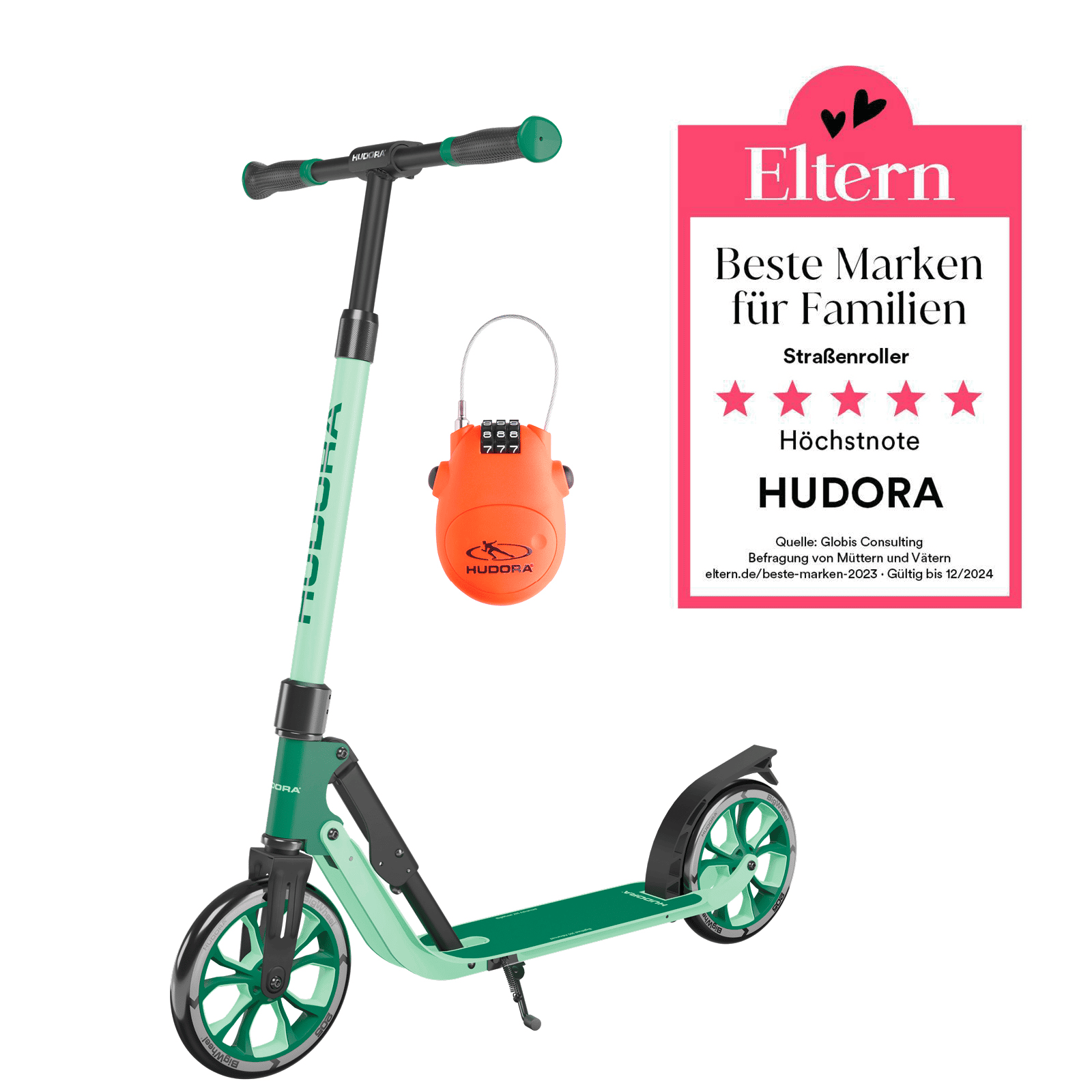 HUDORA BigWheel® 205 Advanced, pine inklusive Kabelschloss von Hudora