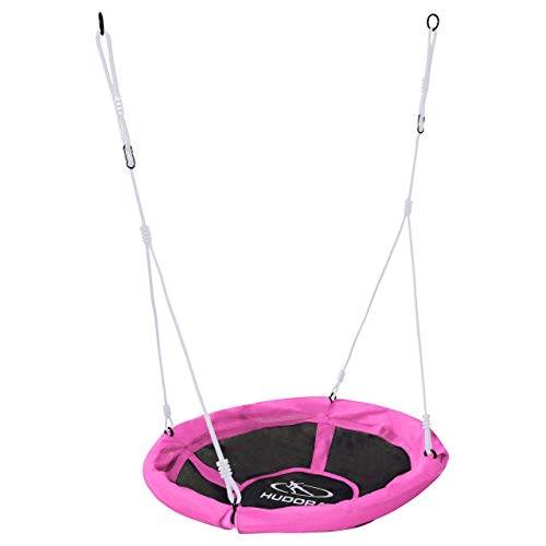 HUDORA 72147 Nestschaukel 90 cm, pink-Garten-Schaukel-Hängeschaukel bis 100 kg belastbar-Outdoor & Indoor von HUDORA