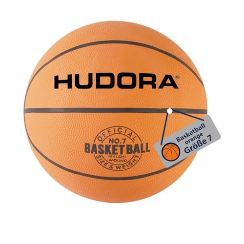 HUDORA Basketball Größe 7 orange, unaufgepumpt - Indoor & Outdoor Gummi-Basketball für Kinder, Jugendliche & Erwachsene - Griffiger Basketball aus Naturgummi für Anfänger & Fortgeschrittene von HUDORA