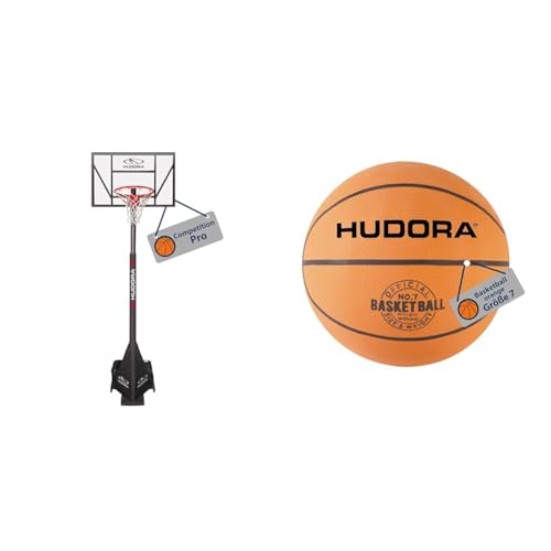 HUDORA Basketballständer Competition Pro & Basketball Größe 7 orange, unaufgepumpt - Indoor & Outdoor Gummi-Basketball HUDORA Basketballständer Competition Pro & Basketball Größe 7 orange, unaufgepumpt - Indoor & Outdoor Gummi-Basketball von HUDORA
