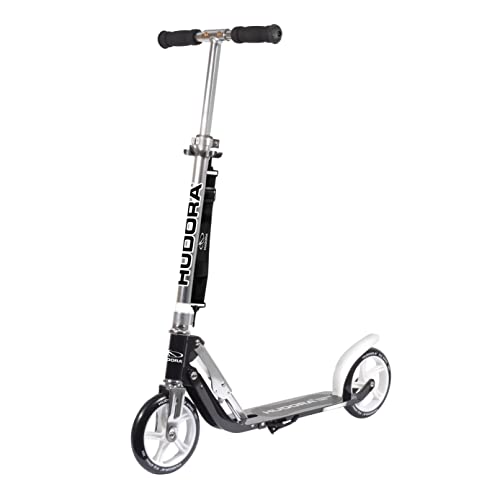 HUDORA BigWheel 180 Scooter - Tretroller für Kinder und Erwachsene - Roller ab 6 Jahre - Cityroller bis zu 100 kg - Klappbar & Höhenverstellbar - Mit Tragegurt von HUDORA