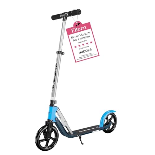 HUDORA BigWheel Pure Scooter - Stabiler Aluminium-Roller mit Ständer - Höhenverstellbarer & zusammenklappbarer Cityroller für bis zu 100kg - Tretroller für Jugendliche und Erwachsene von HUDORA