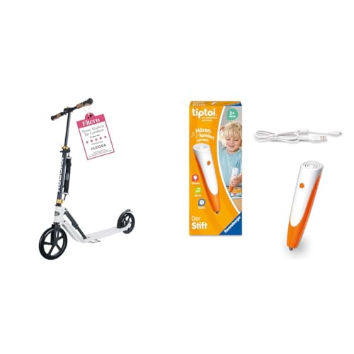 HUDORA BigWheel® Style 230, weiß & Ravensburger tiptoi Stift 00110 - Das spielerische Lernsystem, Lernspielzeug für Kinder ab 2 Jahren - Der Stift von HUDORA