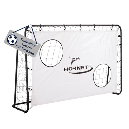 HUDORA Fußballtor Hornet 180 mit Torwand - Outdoor für Kinder & Erwachsene - Tor mit abnehmbarem Netz & zwei verstärkten Schusslöchern - wetterfestes für Training & Freizeit von HUDORA