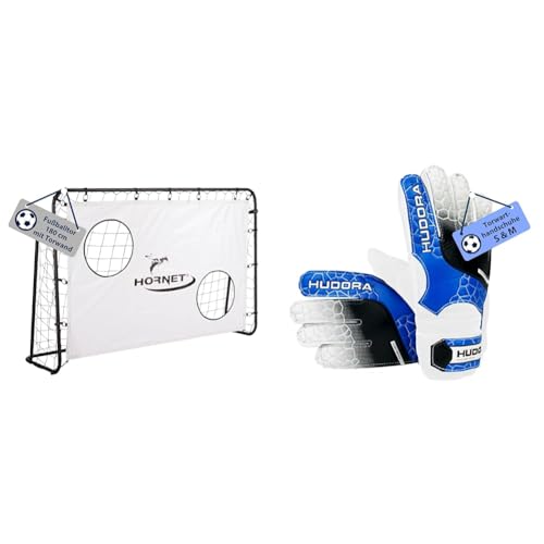 HUDORA Fußballtor Hornet 180 mit Torwand - Outdoor für Kinder & Erwachsene & Guanti da Portiere - Guanti da Portiere imbottiti per Bambini e adulti misura S/M HUDORA Fußballtor Hornet 180 mit Torwand - Outdoor für Kinder & Erwachsene & Guanti da Portiere - Guanti da Portiere imbottiti per Bambini e adulti misura S/M von HUDORA