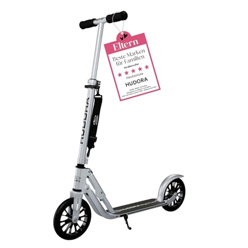 HUDORA BigWheel 205 Scooter - Stabiler Aluminium-Roller - Höhenjustierbarer & zusammenklappbarer Cityroller mit Ständer - Sportlicher Kinder- & Erwachsenenroller für bis zu 100kg von HUDORA