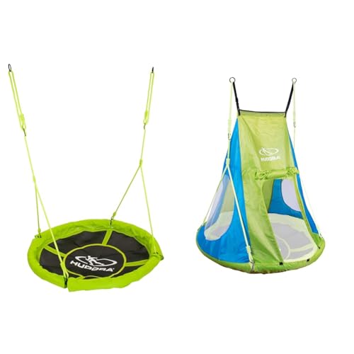 HUDORA Nestschaukel 110 cm - Baby/Kinder Schaukel Outdoor und Indoor - 100 kg Belastbarkeit - Grün - 72156 & Zelt für Nestschaukel 110 cm, 120 cm Cosy Castle - Garten-Schaukel, 72155, Lemon HUDORA Nestschaukel 110 cm - Baby/Kinder Schaukel Outdoor und Indoor - 100 kg Belastbarkeit - Grün - 72156 & Zelt für Nestschaukel 110 cm, 120 cm Cosy Castle - Garten-Schaukel, 72155, Lemon von HUDORA