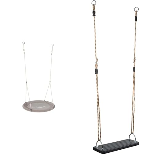 HUDORA Nestschaukel Lounge - Höhenverstellbare Nestschaukel mit 90/110cm Durchmesser & Gummibrettschaukel HUDORA Nestschaukel Lounge - Höhenverstellbare Nestschaukel mit 90/110cm Durchmesser & Gummibrettschaukel von HUDORA