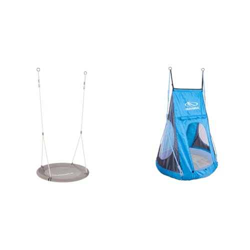 HUDORA Nestschaukel Lounge - Höhenverstellbare Nestschaukel mit 90/110cm Durchmesser & Zeltbezug Cosy Castle - Zeltüberzug für HUDORA Nestschaukel 90 & 110/120 in blau/Lemon HUDORA Nestschaukel Lounge - Höhenverstellbare Nestschaukel mit 90/110cm Durchmesser & Zeltbezug Cosy Castle - Zeltüberzug für HUDORA Nestschaukel 90 & 110/120 in blau/Lemon von HUDORA