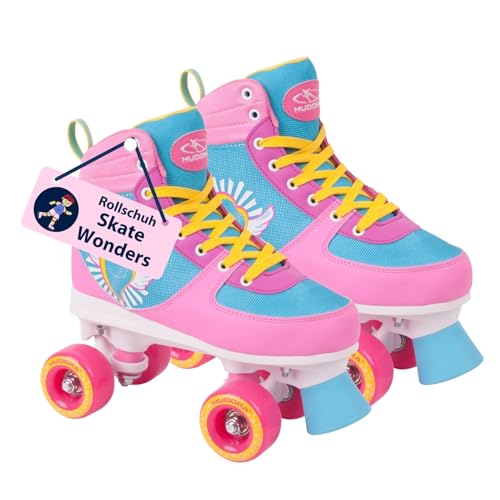 HUDORA Roller Skates Wonders in versch. Größen - Bequeme Kinder Rollschuhe in coolem Design - stilvolle Rollschuhe für Kinder & Jugendliche - Roller Schuhe aus hochwertigem Kunstleder von HUDORA