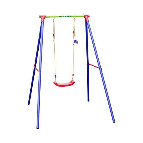 HUDORA Schaukelgestell Single - Schaukel Outdoor für Garten - Kinderschaukel - Schaukelsitz aus Kunststoff - 50 kg Belastbarkeit - Blau / Rot / Gelb - 64018 HUDORA Schaukelgestell Single - Schaukel Outdoor für Garten - Kinderschaukel - Schaukelsitz aus Kunststoff - 50 kg Belastbarkeit - Blau / Rot / Gelb - 64018 von HUDORA