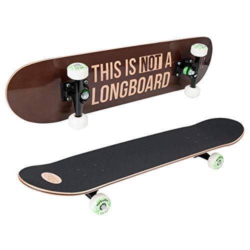 HUDORA Skateboard Harlem ABEC 7 - This is not a Longboard - Modernes Board mit Aufdruck - Mehrfarbig - 12752 von HUDORA