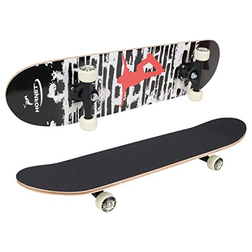 HUDORA Skateboard Hornet ABEC 1, Design 4, schwarz, 78,8 x 20,3 cm 12060 von HUDORA