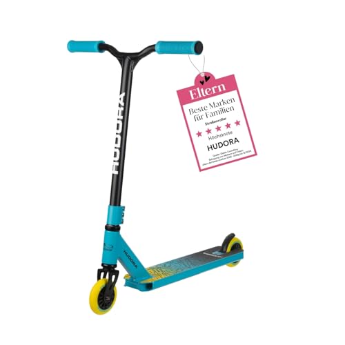 HUDORA Stuntscooter Kids - 360° Lenkung - Tretroller - ABEC 9 Kugellager - Robuster Funscooter, Kickscooter, Stunt Scooter, Trick Roller, Cityroller - ca - 6-10 Jahre - 14058 - Blau von HUDORA