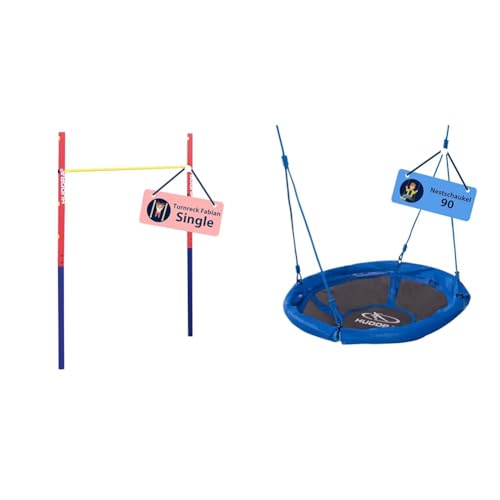 HUDORA Turnreck Fabian Standard/Pro - einfache/doppelte Turnstange & Nestschaukel 90 - Blaue Kunststoff-Nestschaukel für bis zu 100kg HUDORA Turnreck Fabian Standard/Pro - einfache/doppelte Turnstange & Nestschaukel 90 - Blaue Kunststoff-Nestschaukel für bis zu 100kg von HUDORA