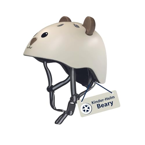 HUDORA Kinderhelm Beary - Bequemer Kleinkind-Helm in XXS/XS - Sicherer Fahrradhelm mit süßem Bären-Motiv - Hochwertiger Kinder-Helm für Mädchen & Jungen - Ideal für Laufrad / Scooter & Fahrrad von HUDORA