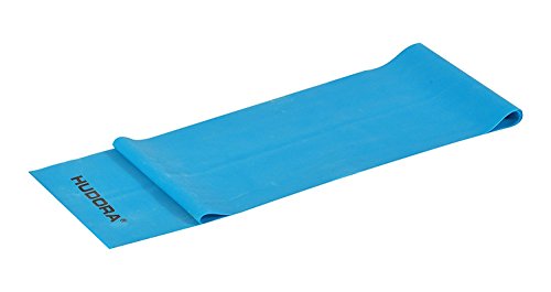 Hudora Fitnessband blau, schwer, Latex, 2,0 Meter lang - in der Praktischen Box mit Übungsheft von HUDORA