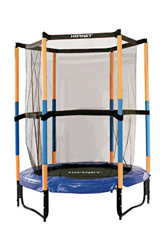 Hudora 65596 Hornet Kindertrampolin Jump In - Trampolin mit Sicherheitsnetz - 140 cm, blau von HUDORA