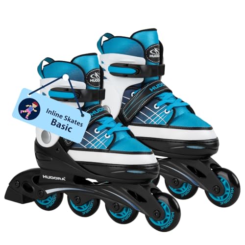 HUDORA Inline Skates Basic in Blue/Mint - Inliner für Kinder & Jugendliche in versch. Größen - Roller Skates bis zu 4 Größen verstellbar - Ideal als hochwertiges Einstiegsmodell von HUDORA