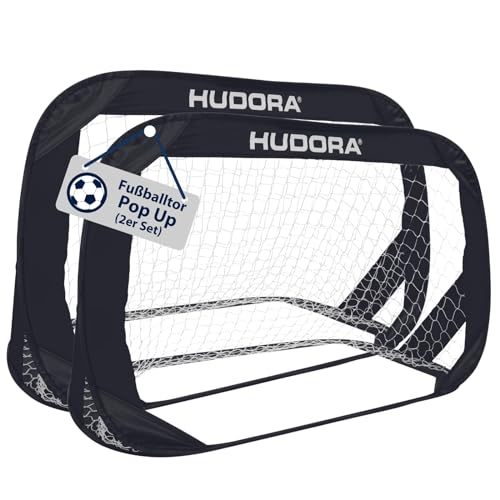 HUDORA Pop Up-Fußballtor 2er Set - Faltbare Fußballtore für Kinder & Erwachsene - Fußballtor Garten Set mit Tragetasche & Heringen - Fußball-Tore für Garten / Park & Strand, Black HUDORA Pop Up-Fußballtor 2er Set - Faltbare Fußballtore für Kinder & Erwachsene - Fußballtor Garten Set mit Tragetasche & Heringen - Fußball-Tore für Garten / Park & Strand, Black von HUDORA