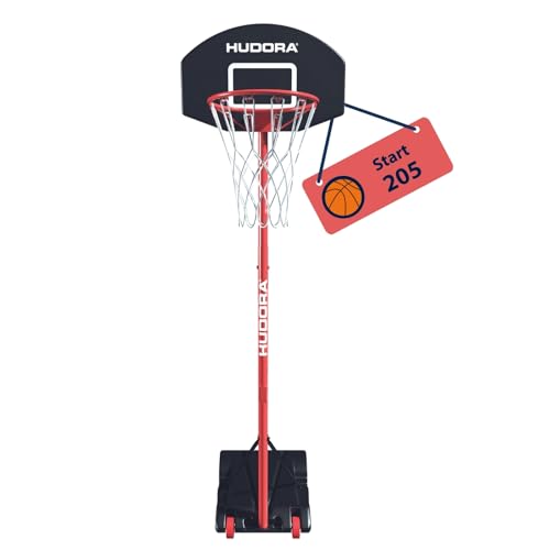 HUDORA Start Basketballständer 205 - Höhenverstellbarer Basketballkorb von 165-205 cm - Mobiler Basketballkorb mit Ständer für Kinder & Jugendliche - Stand-Basketballkorb Outdoor mit Rollen von HUDORA